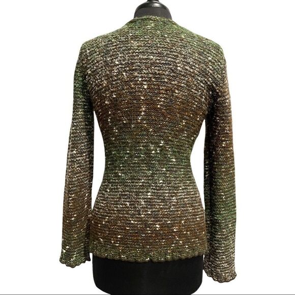 BCBGMaxAzria Ombre Knit Button Front Cardigan Sweater Brown Green Size M - Picture 7 of 13